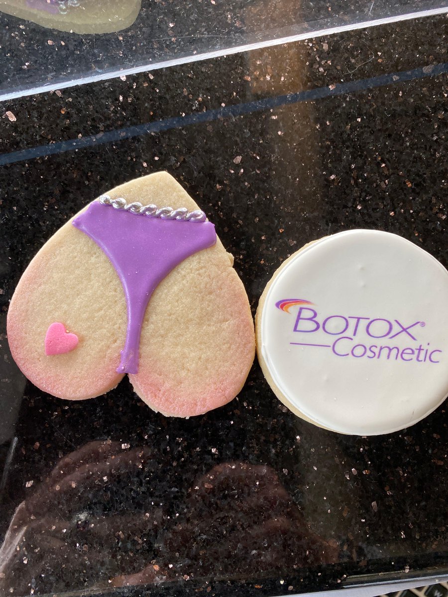 djatkinsmd's tweet photo. National Botox Day cookies came as National Buttocks Day, we do it all! https://t.co/j8Pw3IxvcB