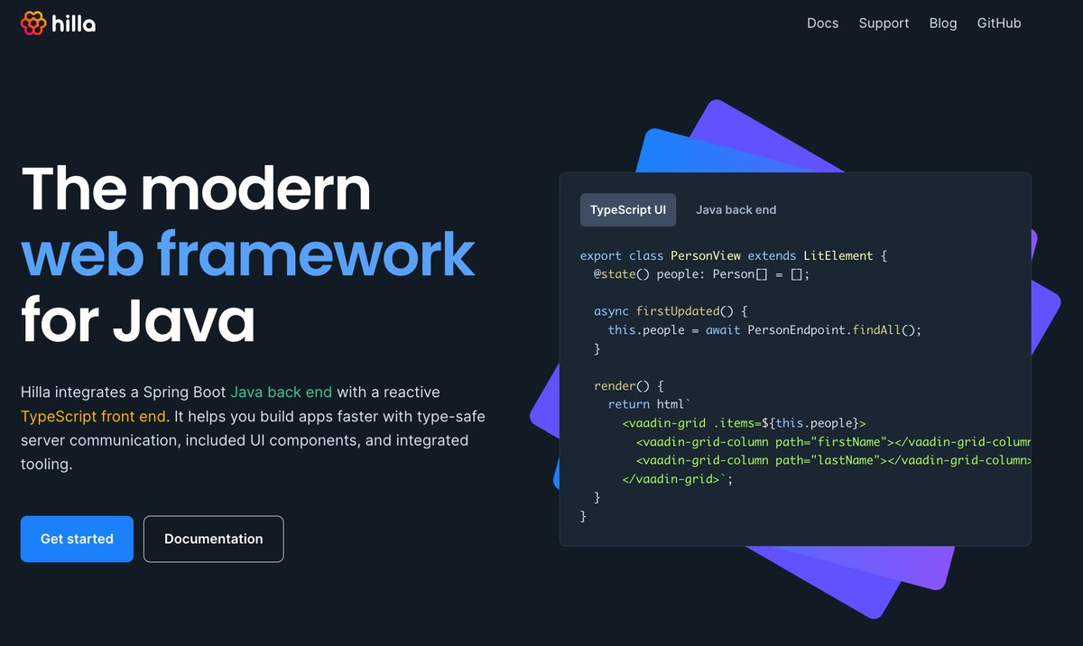 I regularly complain on the lack of full-stack framework for Java. There are great backend frameworks, but frontend always felt as second class citizen involving glueing together 3rd party libraries.

This isn't true anymore. Check <a href="/hillaframework/">hillaframework</a> 

👉 hilla.dev