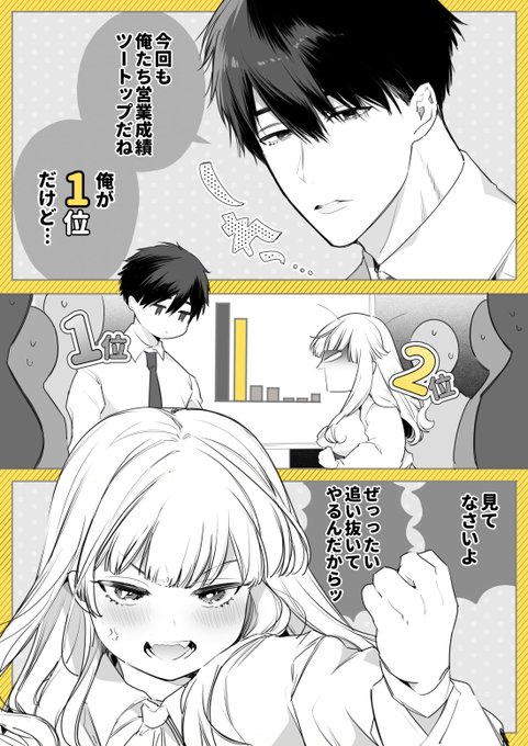 同じ部署のライバル同士 