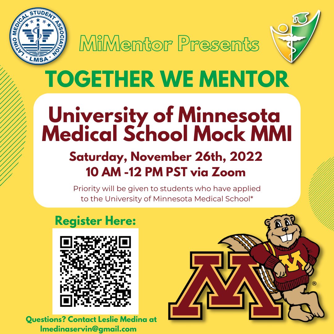 Check out Together We Mentor (TWM): University of Minnesota Mock MMI mimentor.org/posts/29072931…