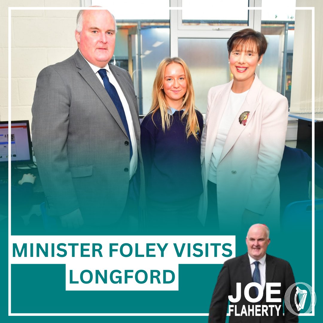 joefla's tweet photo. On her visit to Longford, Minister Norma Foley - TD was hugely impressed with the work underway and enthusiasm at Templemichael. A highlight was meeting Endija Ozola, who was flying the flag for equality in the otherwise all male 6th year DCG class https://t.co/ZGu1RAiC3N