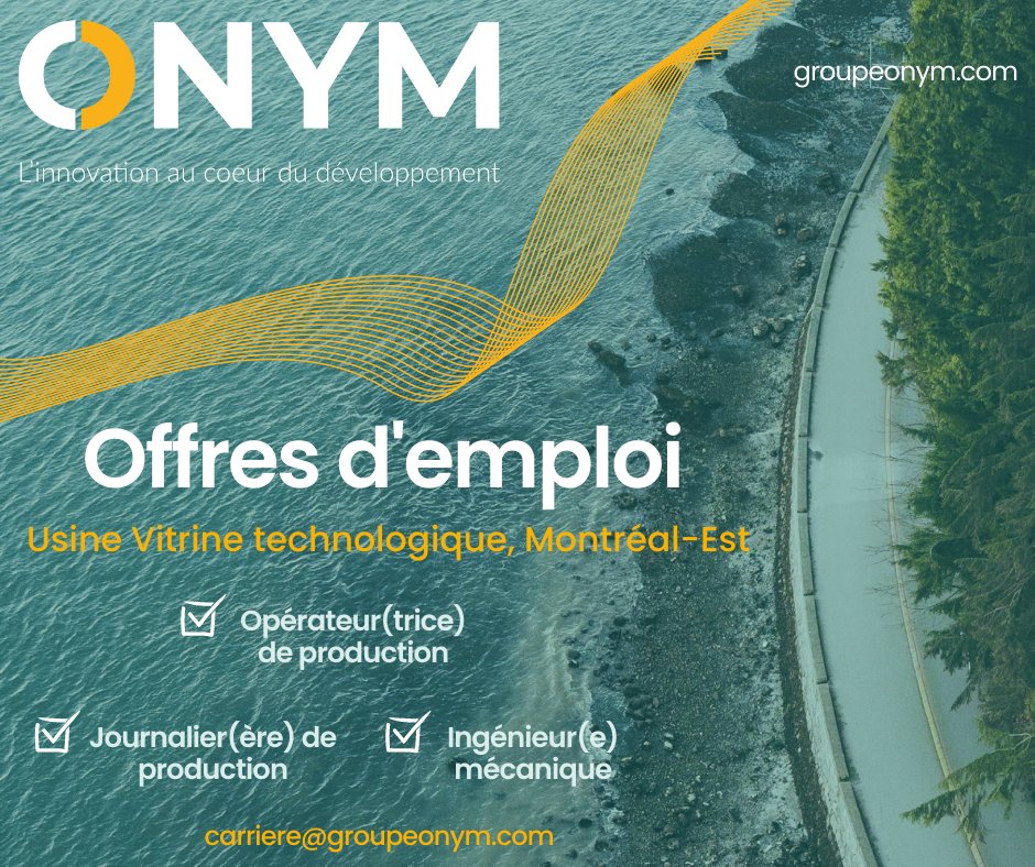 GroupeOnym's tweet photo. #offredemploi #Montréal 3 postes à combler à notre usine Vitrine technologique!Les personnes intéressées sont invitées à nous transmettre leur CV et lettre de motivation.#emploimontreal #bioeconomie #innovation #économiecirculaire #ONYM #bioénergies #bioproduits #biotechnologies https://t.co/t5ia8jy8Eg
