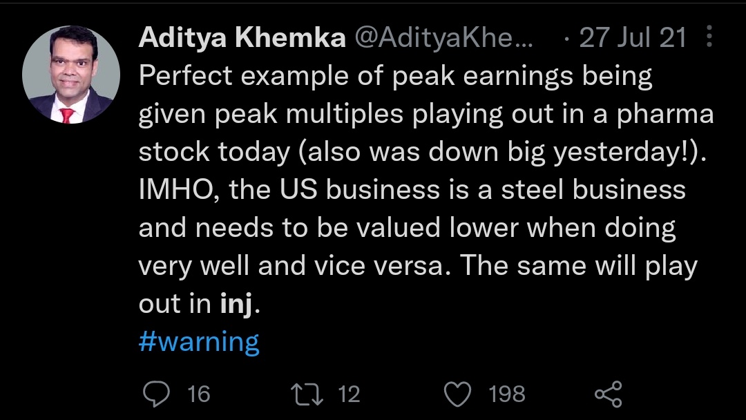 DrMidhuncs's tweet photo. @anil_tummidi @unseenvalue @ishmohit1 @DrdhimanBhatta1 Past margins can't be extrapolated into future. Injectable US generics may also face competition as supply increases. This may also become commodity like business.

May be, @AdityaKhemka5 sir can guide more. 

(Not talking about inhalational anaesthesia &amp; intrathecal therapy) https://t.co/H3IOjfpwHS