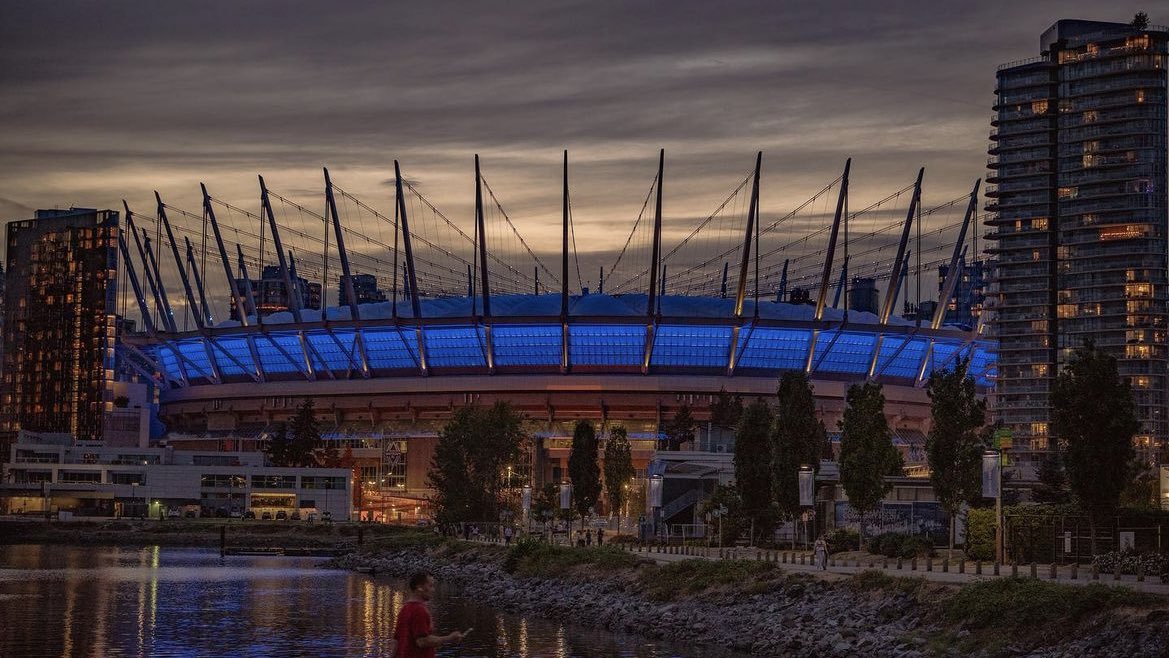 BC Place will light up in 🔵⚪️ tonight for Louis Riel Day. Join in celebrating Métis culture and their contributions to Canada, and get educated on the struggles they continue to face. Follow @MetisNationBC to learn more. 📸: IG/gastonotero_filmmaker