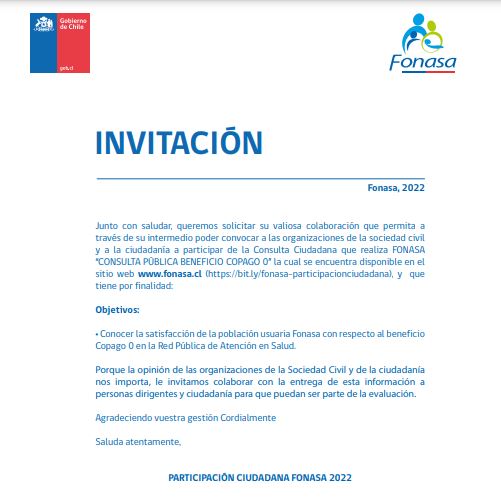 Central_UNT's tweet photo. Consulta Pública de Fondo Nacional de Salud @Fonasa  sobre copago cero. El objetivo es conocer la opinión de la ciudadanía. Puedes participar en este LINK https://t.co/I4c4GKjtJn
#UNT #centralUNT #fonasa #consultaciudadana #copagocero https://t.co/cn8d00D96r