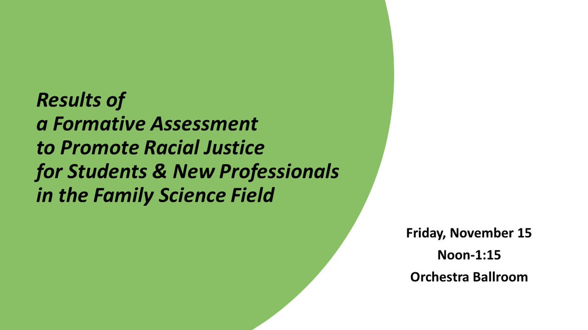 Excited to share the findings about promoting racial justice @NCFR <a href="/ncfr/">NCFR</a>SNP and in the field of family science! #ncfr22