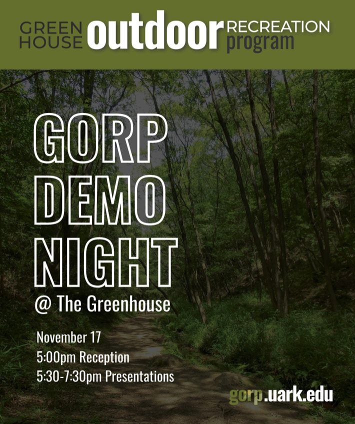 UofACollab's tweet photo. The Greenhouse Outdoor Recreation Program invites you to celebrate the completion of our second GORP Cohort tomorrow (Thursday) night at The Collaborative. Meanwhile, GORP is accepting applications to the Spring 2023 cohort: https://t.co/M3m0B8bNb8 https://t.co/iwKrXVnnCr