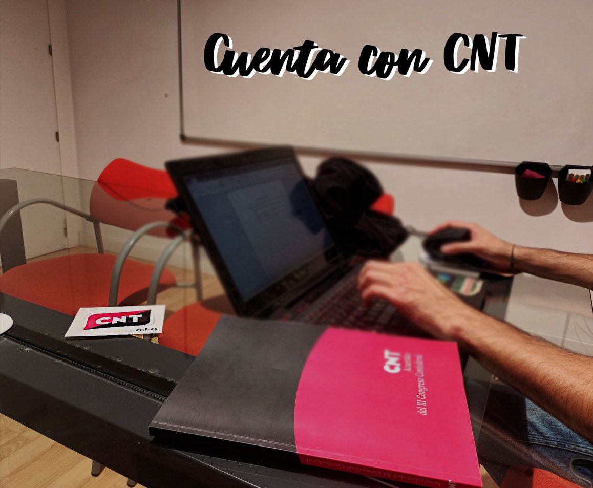 🟥Asesorías laborales gratuitas, todos los miércoles a las 18:00.

#CuentaconCNT
#Elsindicatoquetedefiende