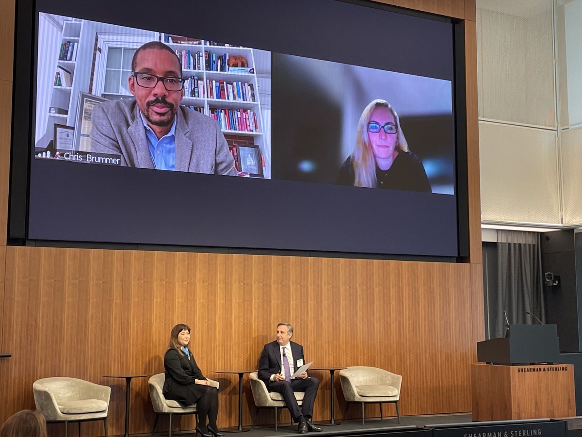 ShearmanFinTech's tweet photo. Our first panel of the day is “The Future of Money: Central Bank Digital Currencies and Stablecoins” with @ChrisBrummerDr of @GeorgetownLaw, @srolondon of @GBBCouncil, @jessrenier of @IIF and partner Barney Reynolds. #ShearmanFintech #digitalcurrencies #stablecoins #CBDCs https://t.co/RSOPKYFZjj