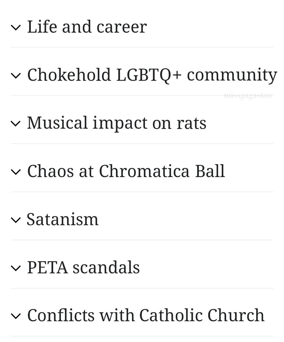 Lady Gaga's updated wikipedia page should be studied at harvard