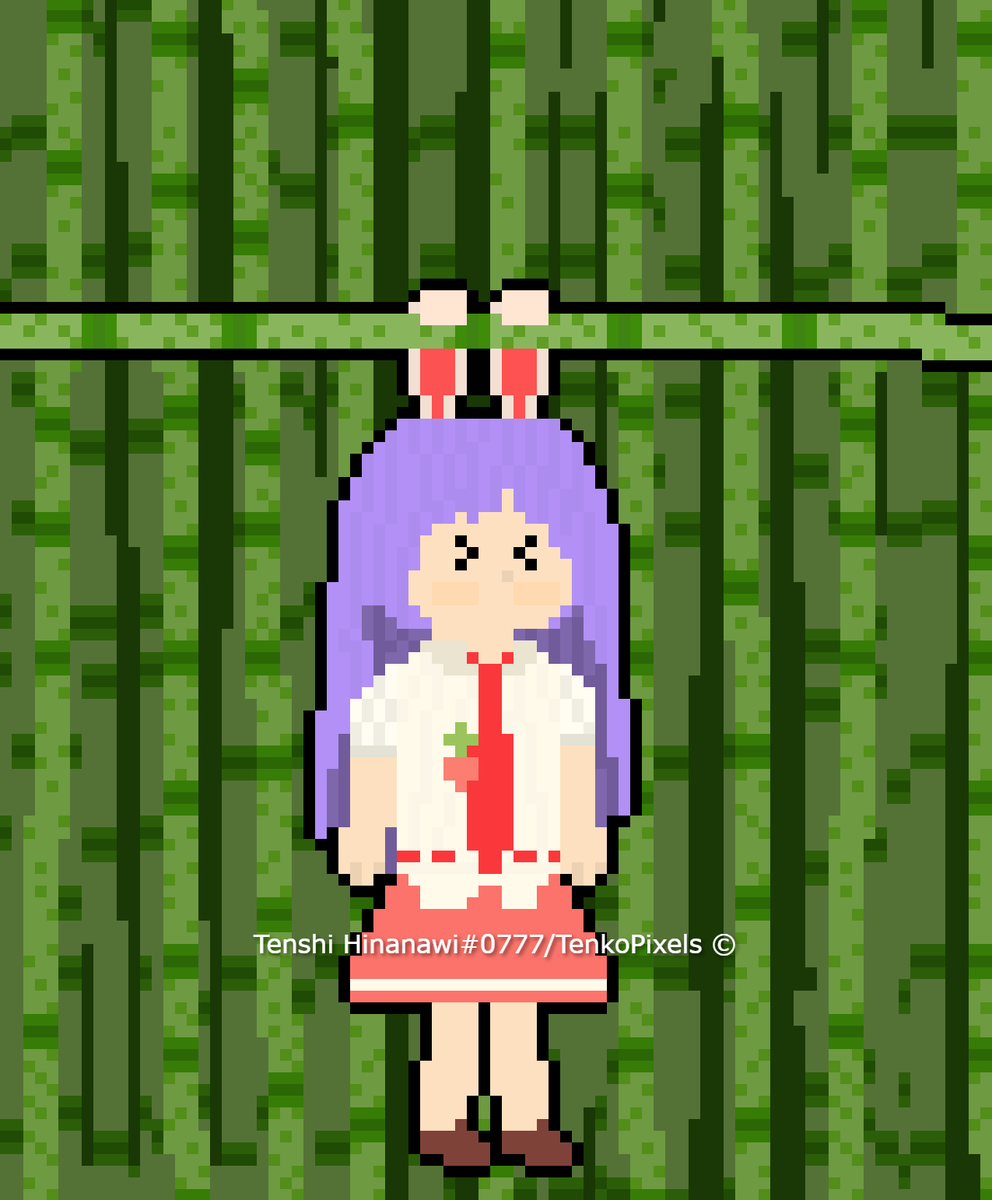 TenkoPixels's tweet photo. Reisen ears, based on Clubfumo's fumo posing on Instagram.

#art #pixelart #anime #reisenudongeininaba #touhou #touhouproject #touhouart #bunny https://t.co/psoPqyGyO6