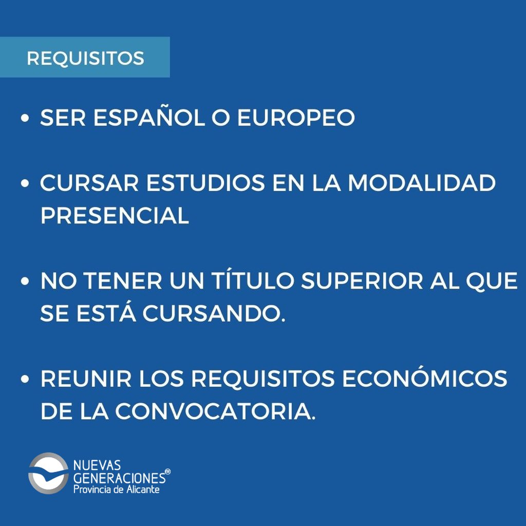 NNGGAlicantePrv's tweet photo. ⚠️ Abierto el plazo de solicitud de la Beca Salario hasta el próximo 14 de diciembre.

Os dejamos toda la información en las siguientes link

https://t.co/Qyy8RBqzRi https://t.co/yYrmpzjhyv