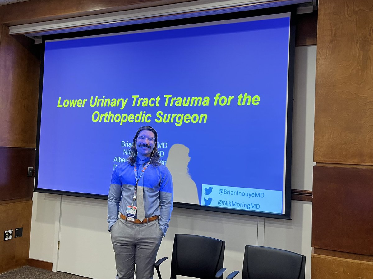 BrianInouyeMD's tweet photo. @NikMoringMD @AlbanyMedUro giving Ortho grand rounds on lower gu trauma with pelvic fracture

✅SPT during ORIF safe
✅Cystorrhaphy if in OR
✅Teamwork and communication paramount for great combined care

#ProudMentor https://t.co/In6Q4DgDpc