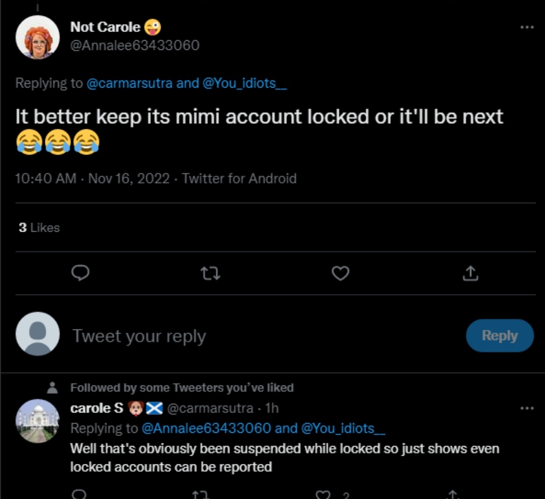 RebelG41's tweet photo. Why, what ya gonna do, send another mole to follow her account just to spy.
Maybe it's YOU lot who needs to be careful and maybe try getting a life #snides https://t.co/sfgabfphag