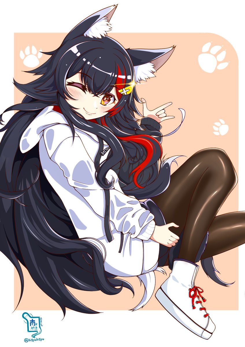 nakiri ayame 1girl oni horns horns twintails red eyes skirt thighhighs  illustration images