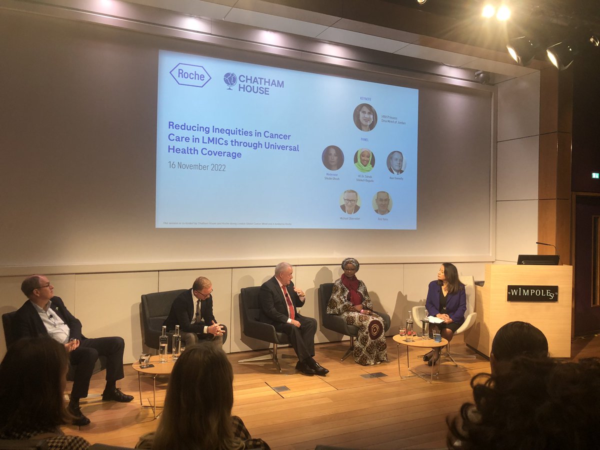 Chair Alan Donnelly spoke today at a Roche and <a href="/ChathamHouse/">Chatham House</a> event to mark London Global Cancer Week, highlighting the need for new partnerships and new ways of financing to tackle inequalities in cancer care, particularly in LMICs.