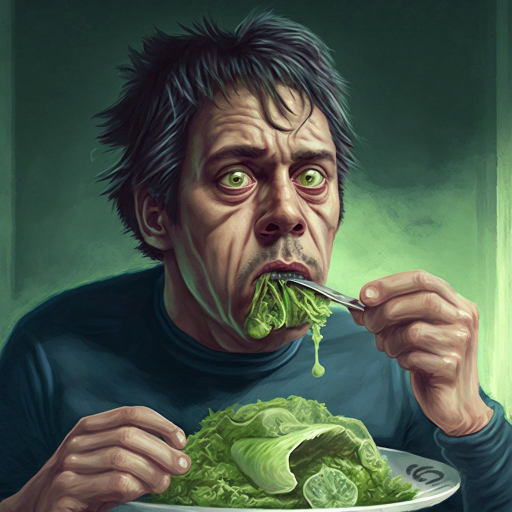 BorgaBlot's tweet photo. “Eat your salad,” they said. “It’ll be good for you,” they said. 🥗
#midjourney #AIart #foodart #salad #saladwave https://t.co/LzYvNqxWDQ