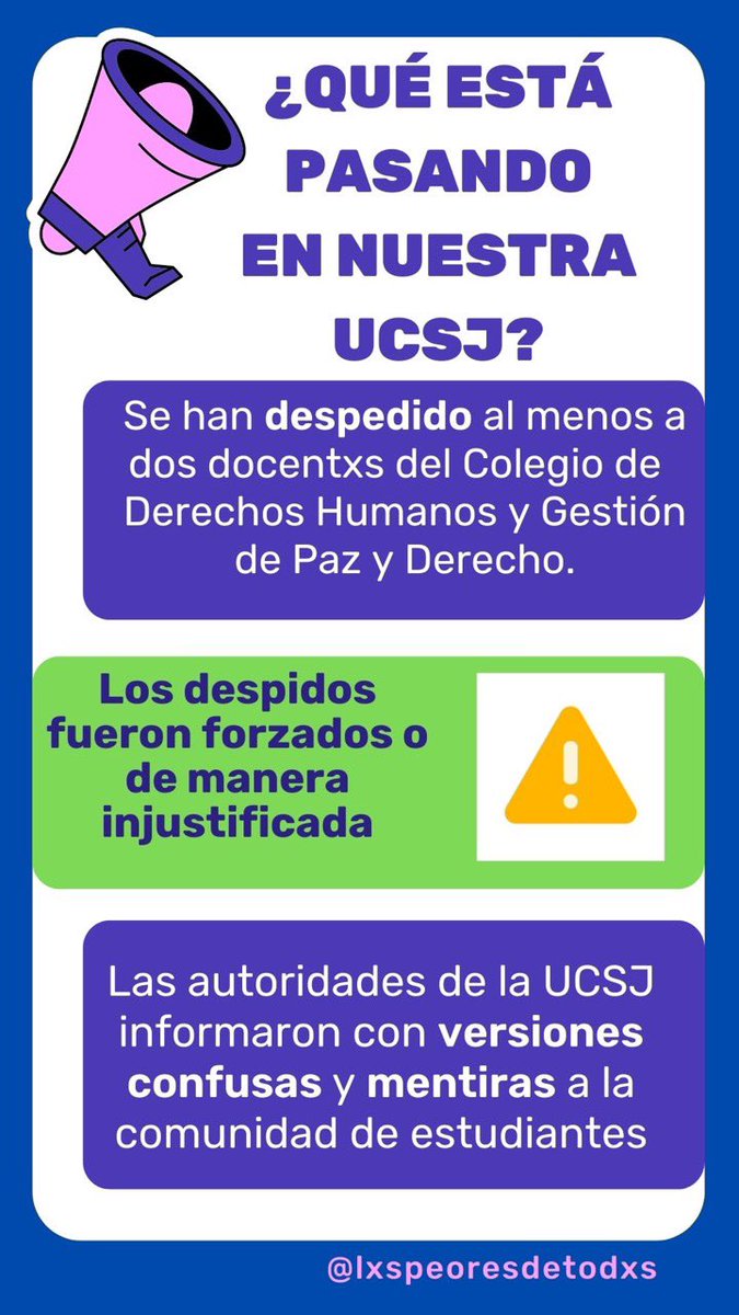 peoresdetodxs's tweet photo. Contexto de lo que está pasando en la UCSJ ‼️ https://t.co/vF3xxPe1Z2