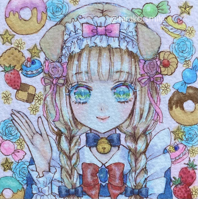NEWうさ耳ちゃん、スコティッシュフォールドちゃん、狐耳ちゃんの豆色紙完成しました#獣耳カフェの甘い誘惑#豆色紙 