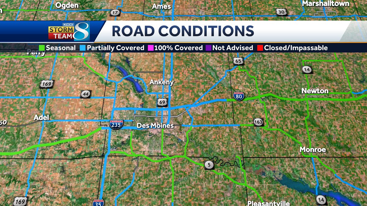 JSydejkoKCCI's tweet photo. Driving this morning continues to be a mess. Multiple crashes are causing slowdowns across the metro and central Iowa. Refreeze and a fresh coating of snow have created very slick conditions across #Iowa with roads being reported as slick to partially covered
#iawx #iadot https://t.co/achmWAZWZm