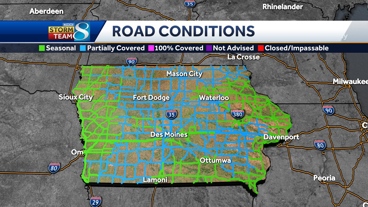 JSydejkoKCCI's tweet photo. Driving this morning continues to be a mess. Multiple crashes are causing slowdowns across the metro and central Iowa. Refreeze and a fresh coating of snow have created very slick conditions across #Iowa with roads being reported as slick to partially covered
#iawx #iadot https://t.co/achmWAZWZm