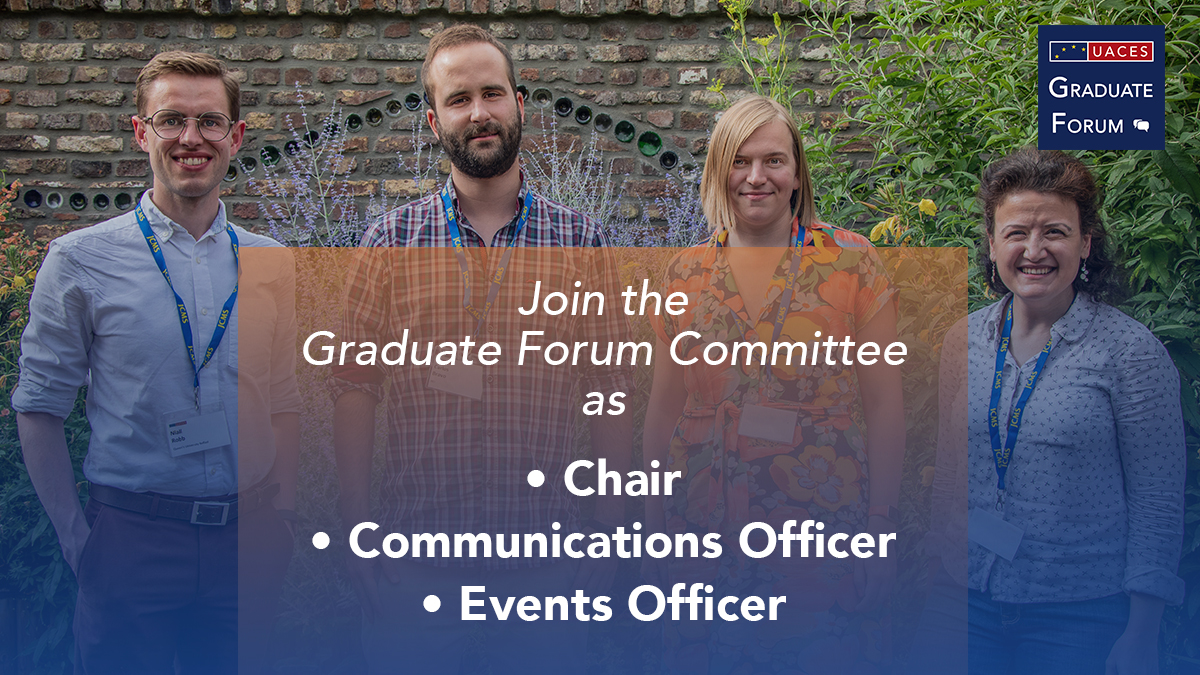 UACESgf's tweet photo. 👋 Would you like to nominate yourself to the UACES Graduate Forum Committee? We're looking for Chair, Communications Officer, and Events Officer (Joint).

To nominate yourself: https://t.co/FqF7pZMCe5

To learn more: https://t.co/AW4FJeGb7h https://t.co/ZcrbSqtbo7