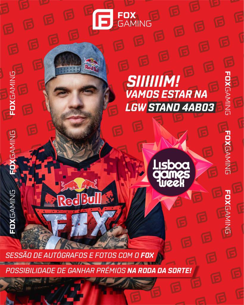 foxgringoCS's tweet photo. A @Lisboagamesweek está de volta de 17 a 21 de novembro na Fil e nós @foxgaminggear também.
Eu vou lá estar sexta e sábado. Conto contigo!
#fox #foxgaming #gaming #lisboagamesweek https://t.co/qWRmqslhXG