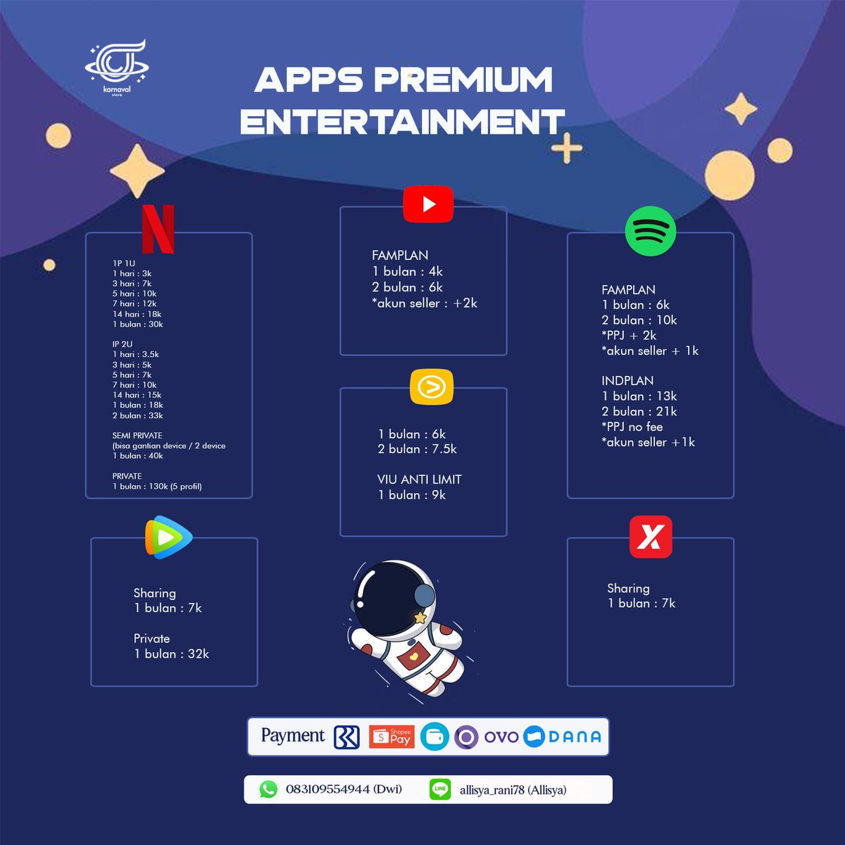 iccreamyy's tweet photo. Mana nih pasukan yang suka nonton film dan dengerin musik?🧐Pas banget! Kami menawarkan apps premium yang aman dan kantongable. Ayo order sekarang!🙌🏻 https://t.co/RYm9zpm6Nq