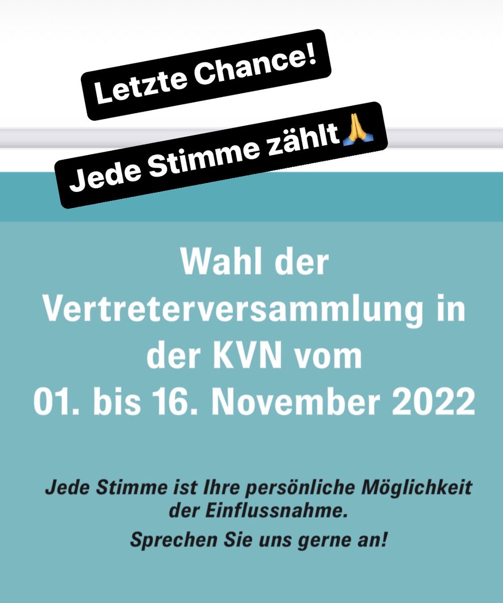 Vom 1. November bis 16. November ist KV Wahl in Niedersachsen.
Wir möchten Sie unterstützen. Gehen Sie wählen. Nutzen Sie ihr Recht auf Einflussnahme! 

#psychotherapie #bvvp #kassenärztlichevereinigung #wahl #niedersachsen #berufsverband #kv #gehensiewählen #pia