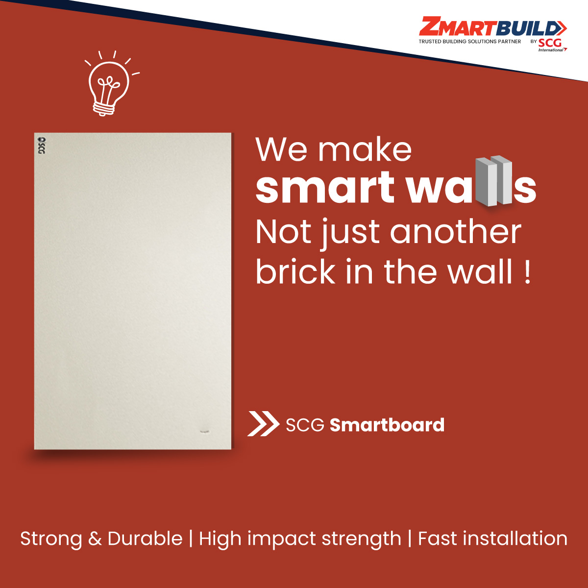 ZmartBuild's tweet photo. SCG Smartboards have high impact strength, durability, neat finishing and fast installation making it unique for wall applications.
To know more visit https://t.co/yFiqFpE1Fg or contact 011 4113 3631
#SCGInternational #ZMARTBUILD #ZmartBuildIndia #SCGSmartboard https://t.co/ODoSpGTyEB