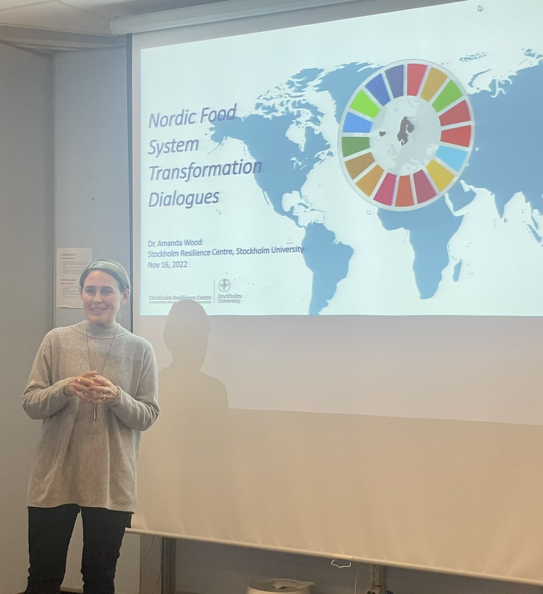 NutritionUiO's tweet photo. Great seminar with @amandawoodr from Stockholm resilience centre, presenting insights in stakeholders view on sustaiable food systems in the Nordic countries https://t.co/0qKbgkIdRq