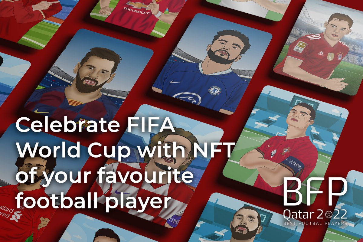 WORLD CUP IS COMING THIS WEEK⚽️

Celebrate this biggest event in the world of football with your favourite player in form of NFT!🖼️

ONLY 300 pieces will be available, so stay tuned for opportunity to catch yours⚽️

#football #NFT #QatarWorldCup2022