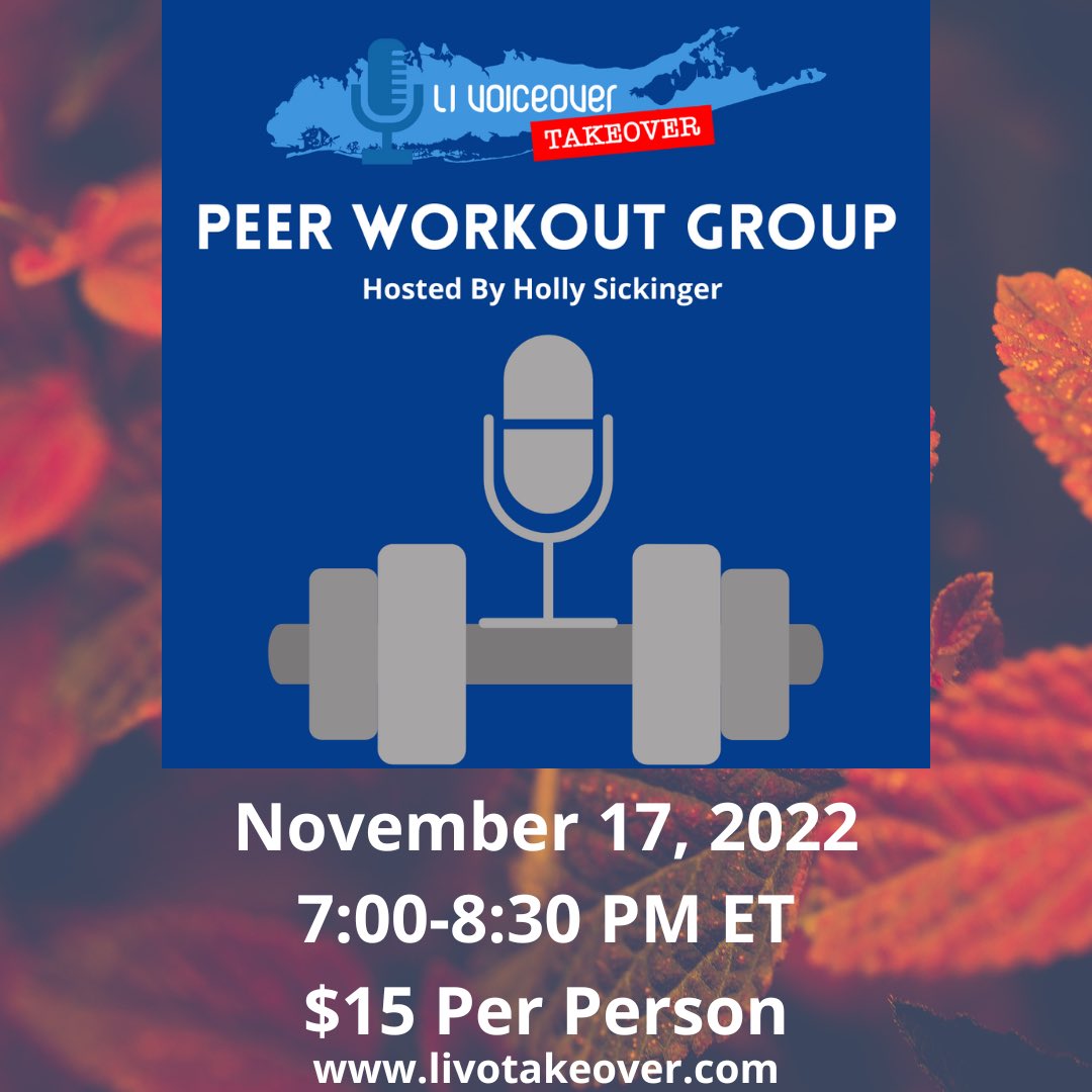 SickingerHolly's tweet photo. Tomorrow 11/17! Don’t miss it! @VOTakeoverLI #peerworkout #voiceover #vo #voiceoverclasses #voclasses https://t.co/UnsCgynt1g