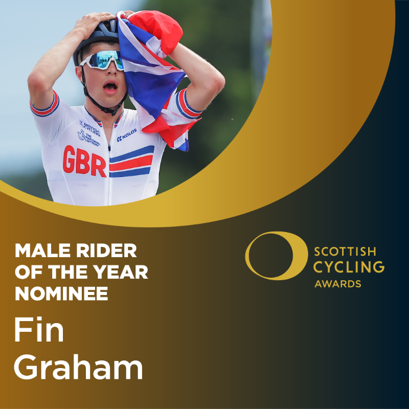 ScottishCycling's tweet photo. The Male Rider of the Year Award was a fiercely competitive category. However, we are pleased to reveal the three nominees:

@FinGparacyclist
@OscarOnley
@Finn_Croc

You can find out more about #SCAwards22 ⬇️