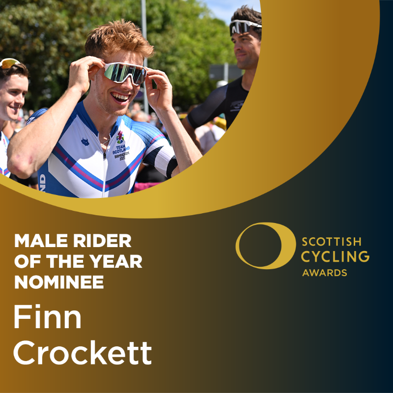 ScottishCycling's tweet photo. The Male Rider of the Year Award was a fiercely competitive category. However, we are pleased to reveal the three nominees:

@FinGparacyclist
@OscarOnley
@Finn_Croc

You can find out more about #SCAwards22 ⬇️