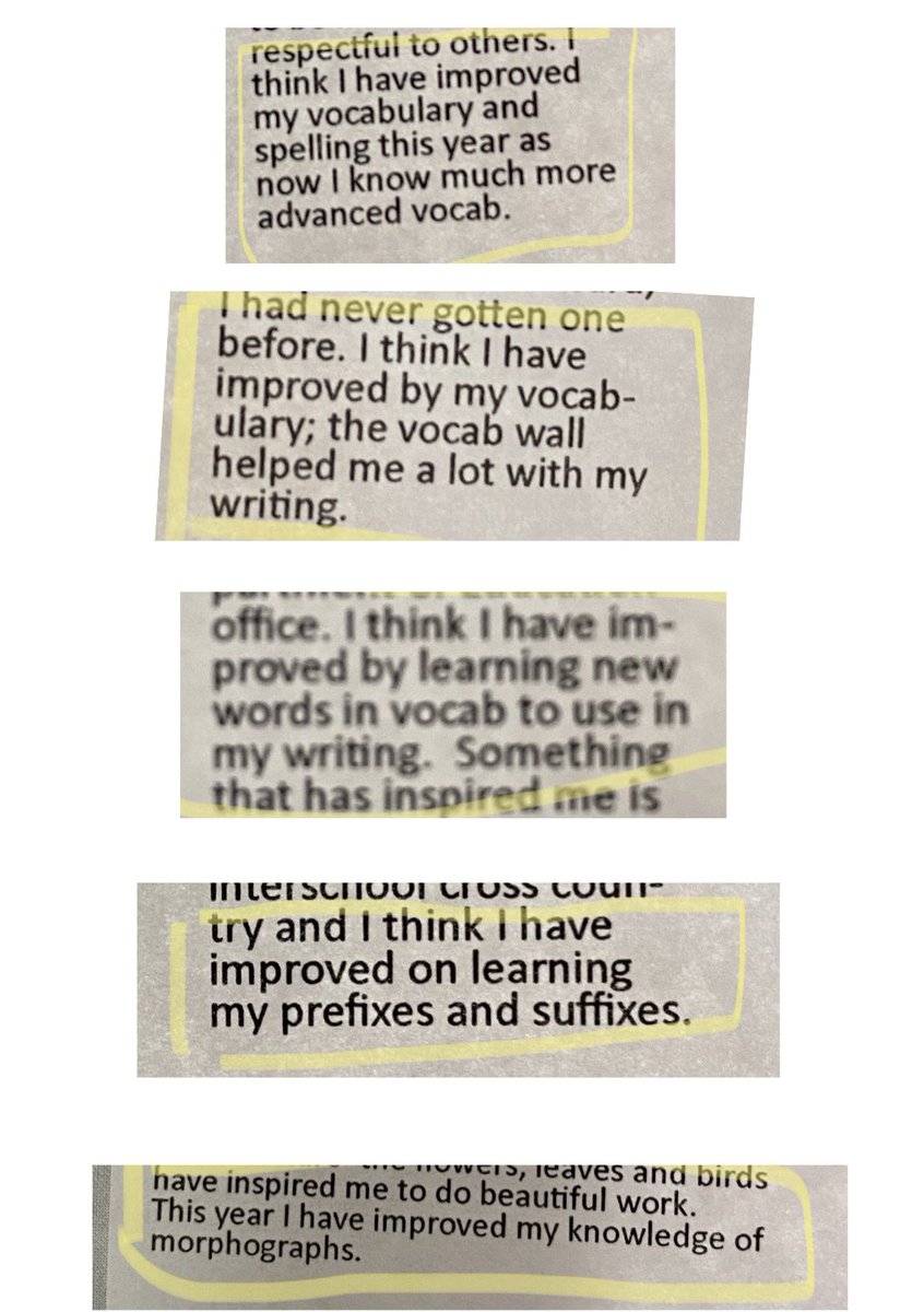 After listening to <a href="/ShapingmindsAus/">Shaping Minds Australia</a> at a #SoR PL last year, I set myself a goal of teaching new vocab and morphemes every week, together with my school’s spelling program. I’ve loved it, but to see kids write about it in our school yearbook (over sport!) just makes me so happy!😄