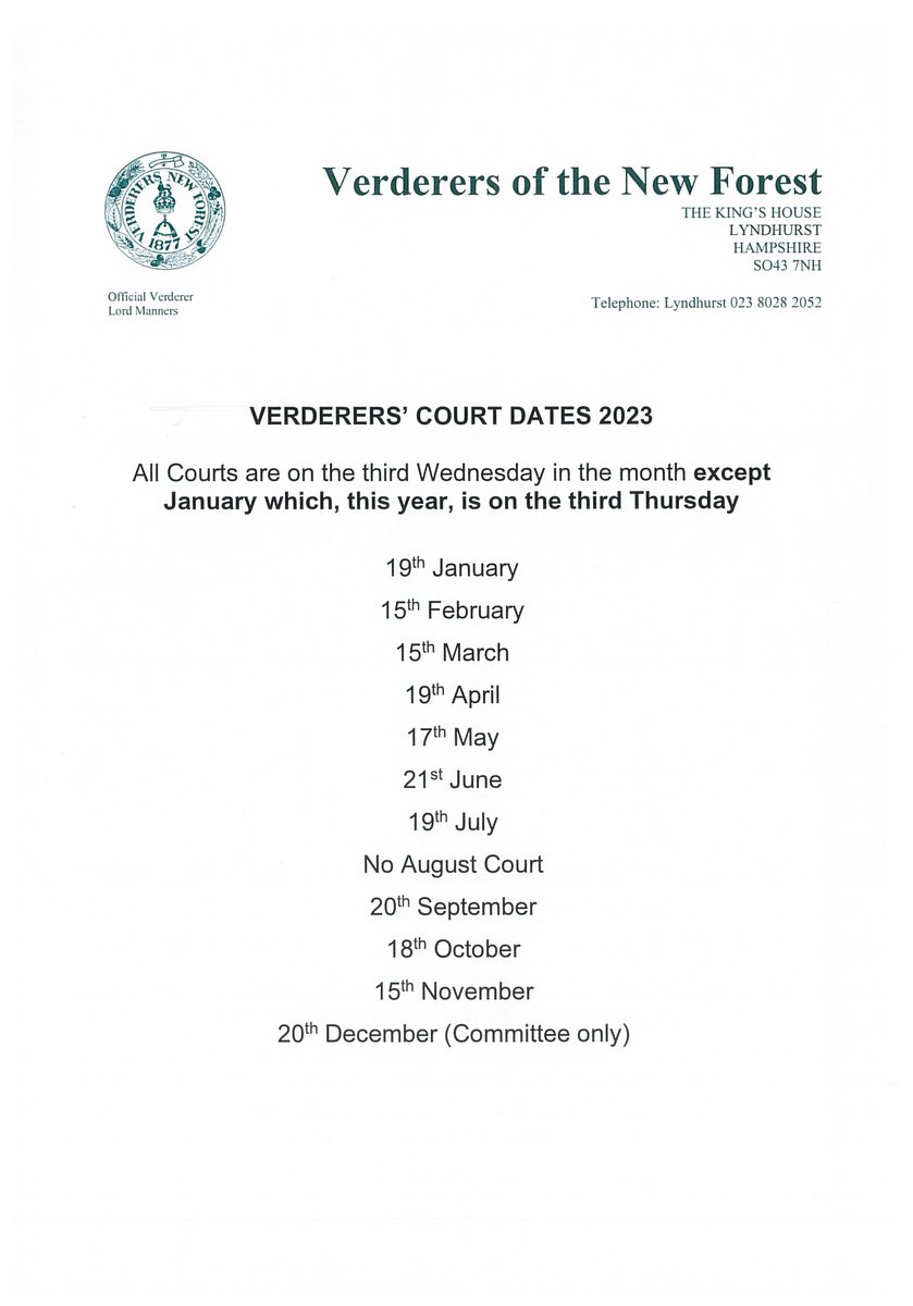 2023 Court Dates

Please not that the January Court will be held on Thursday 19th January.