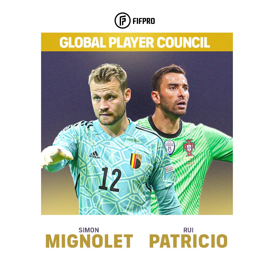 buque de vapor actualizar escalera mecánica FIFPRO on Twitter: "World Cup-bound @SMignolet 🇧🇪 and @RPatricio1_ 🇵🇹  join the #FIFPRO Global Player Council. We're in safe hands 🧤⚽️🧤  #GlobalPlayerCouncil https://t.co/jYxGmbLECo" / Twitter