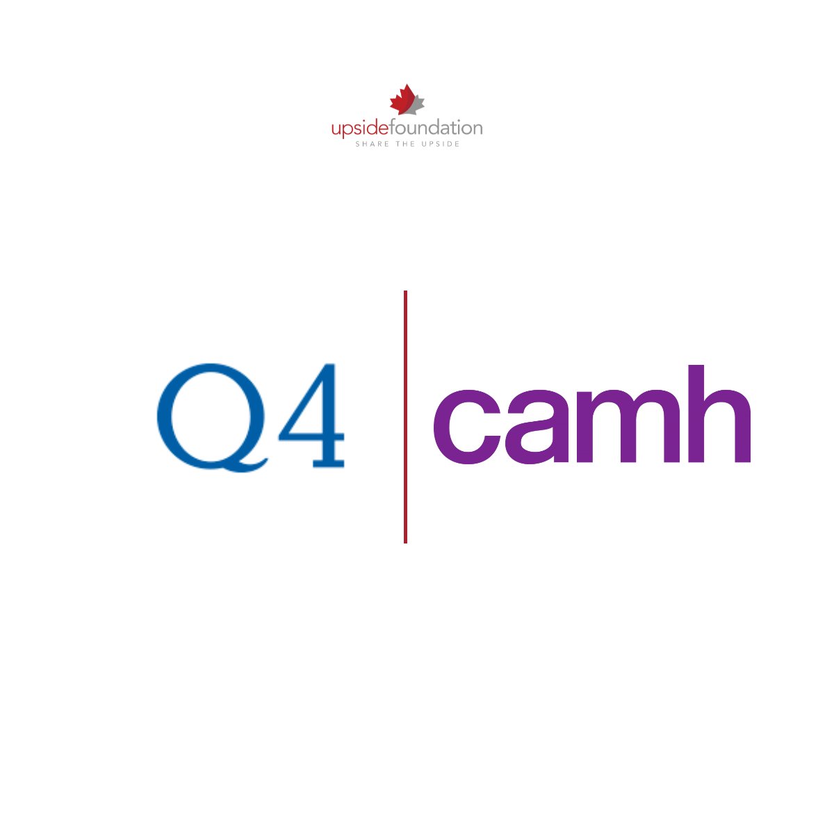🌟 UPSIDE DONATION 🌟

Last year, <a href="/q4tweets/">Q4 Inc.</a>, an Upside Member company founded by <a href="/darrellheaps/">Darrell Heaps</a>, filed for IPO leading to an Upside liquidity event.

Darrell and the team pledged with Upside in 2017 and will be donating the proceeds of their exit to 
<a href="/camhfoundation/">CAMH Foundation</a>