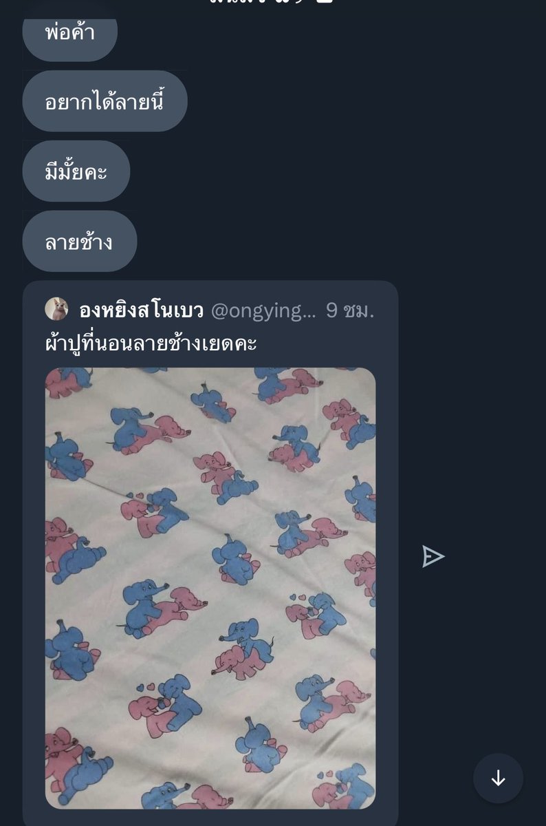 ใครมันจะอยากได้ผ้าปูลายช้างเย็ดวะ 

ลูกค้าร้านหลับปุ๋ย :
