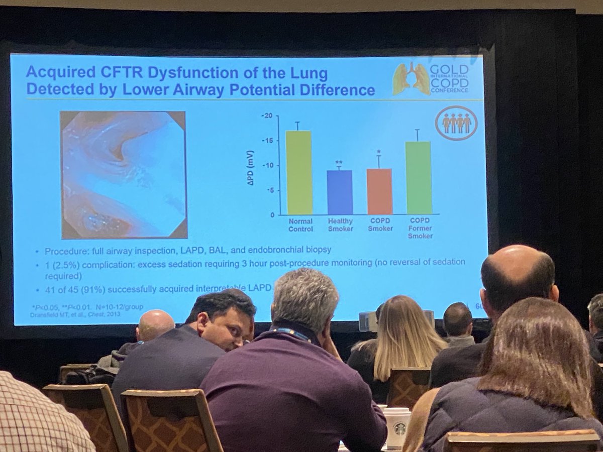 rtalsinger1's tweet photo. INCOMPLETE normalization of CFTR function in former smokers โฆ@realmdransfieldโฉ presentation at #goldcopd2022 giving up smoking matters but itโs not enough! Letโs #StopCOPD https://t.co/v717OdBAOm
