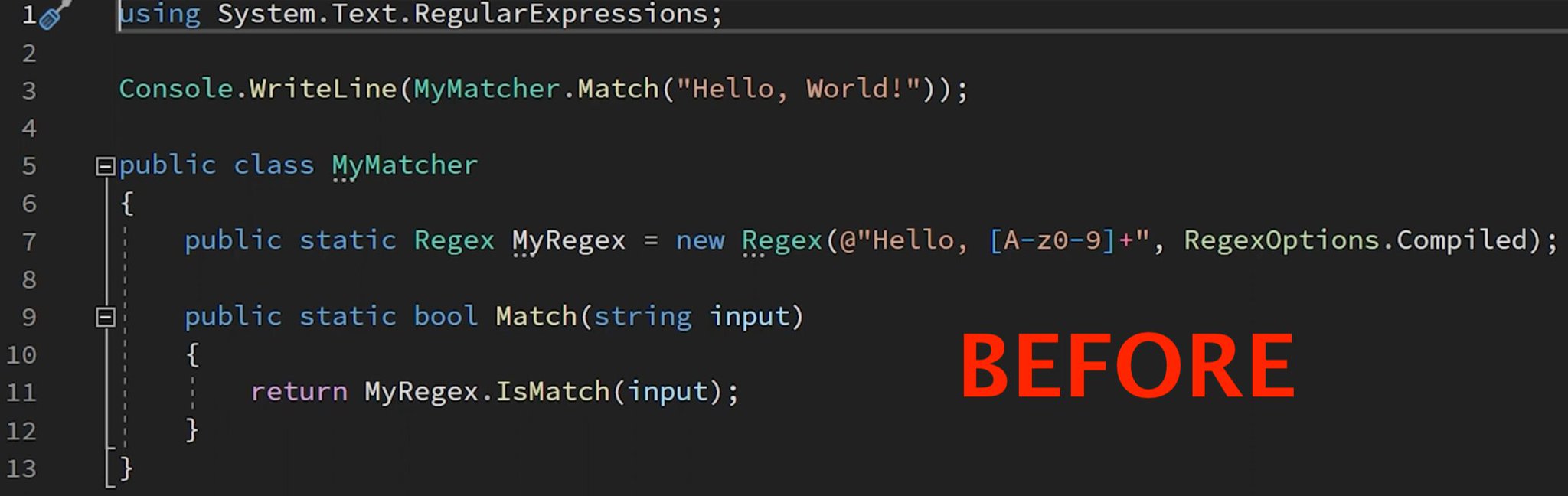 Bora KA MER On Twitter Before Regex After RegexGenerator NET 7 0 