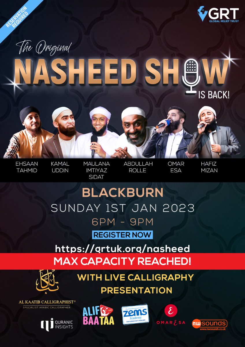 GRT_UK's tweet photo. 💥Blackburn is now full!💥 Jazakallah to all those that registered, register at our other 12 venues now while spaces remain!
⁣⁣
#globalrelieftrust #birmingham #luton #london #southampton #gloucester #leicester #sheffield #stokeontrent #hull #bradford #oldham #hyde #blackburn https://t.co/82Gyc9pTIT