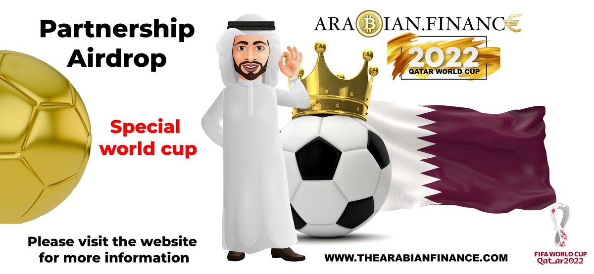 Good news!
Website👇
thearabianfinance.com/qatarworldcup2…
#QatarWorldCup2022 #Airdrop #arabianfinance #cryptocurrency