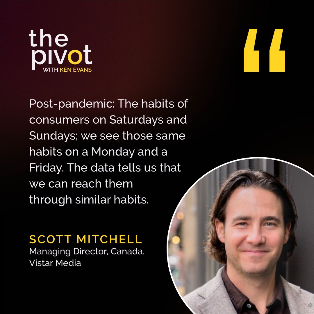 Tune in to #S7E2 of The Pivot with Ken Evans to learn from industry experts Scott Mitchell of <a href="/vistarmedia/">Vistar Media</a> and <a href="/DebbieBenadiba/">Debbie Benadiba</a> of <a href="/NOVUSMediaLLC/">Novus Media LLC</a> on how we are moving the needle.
Listen here: spoti.fi/3hAOQDh