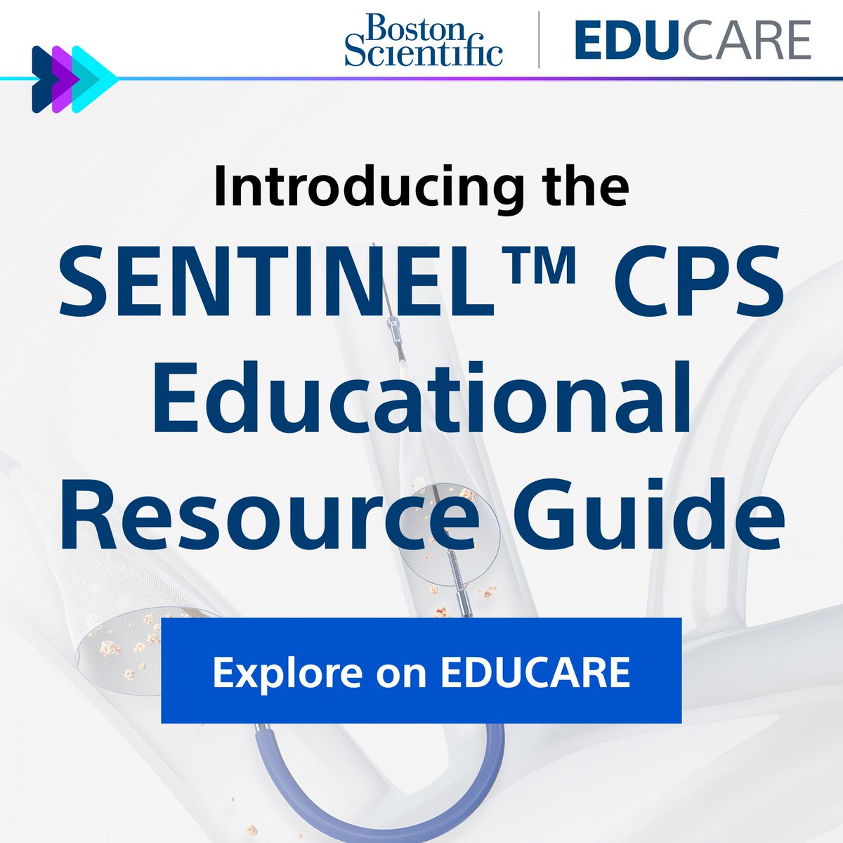 BSCCardiology's tweet photo. New on EDUCARE – explore the SENTINEL™ CPS Educational Resource Guide! This self-guided module contains peer-to-peer discussion of:
• #TAVR &amp; CEP
• Device features
• Cost &amp; reimbursement
• The #PROTECTEDTAVR Trial
• Case library
Start learning today! https://t.co/8FtZo7SaiM https://t.co/FwlS6AaoCT