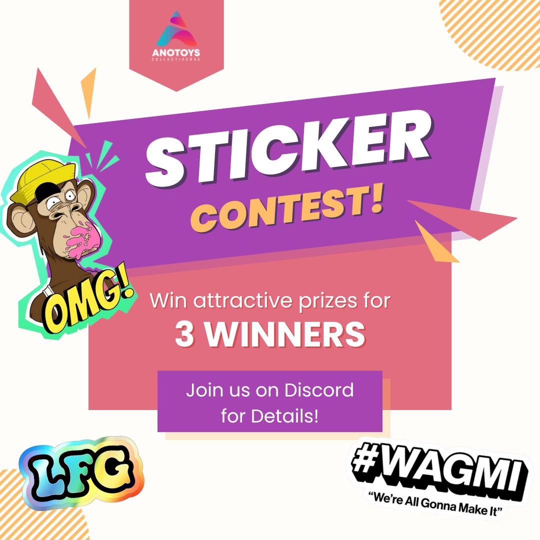 d_collectiverse's tweet photo. The Collectiverse need 'em stickers! 🤯

✨ Show off your creativity and win some awesome prizes by joining our Sticker Contest!

✨Get a chance to have your design added on our server!

Join our Discord https://t.co/Ttf2dLJqxq for the mechanics! 😎 https://t.co/2N4lvB166V