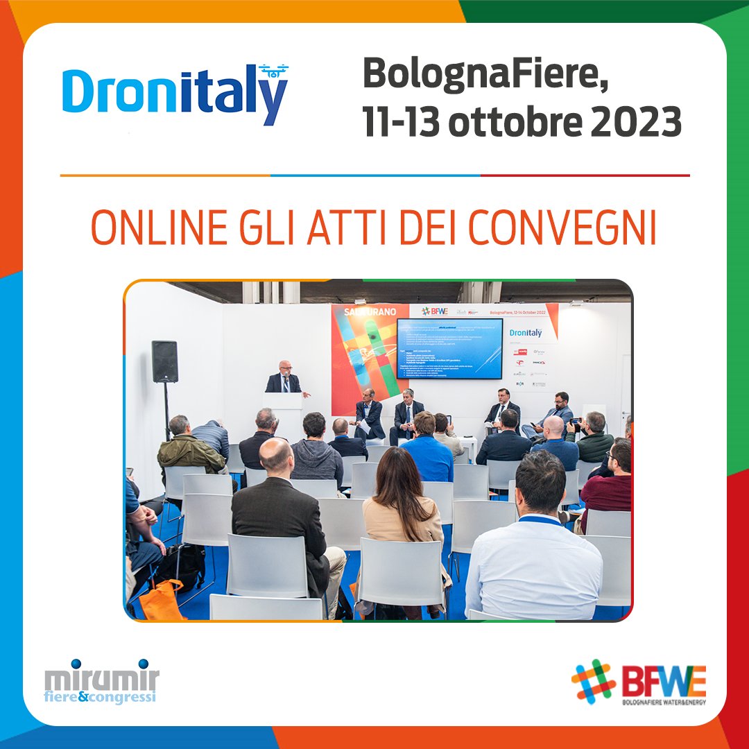 📹 Online i video e gli atti dei convegni di <a href="/dronitaly/">Dronitaly</a> 2022

🤝 Tre giorni di incontri, seminari tecnici e workshop nei quali istituzioni, associazioni ed esperti si sono confrontati sui principali temi della filiera.

👉 Link: bit.ly/3hOahkk
