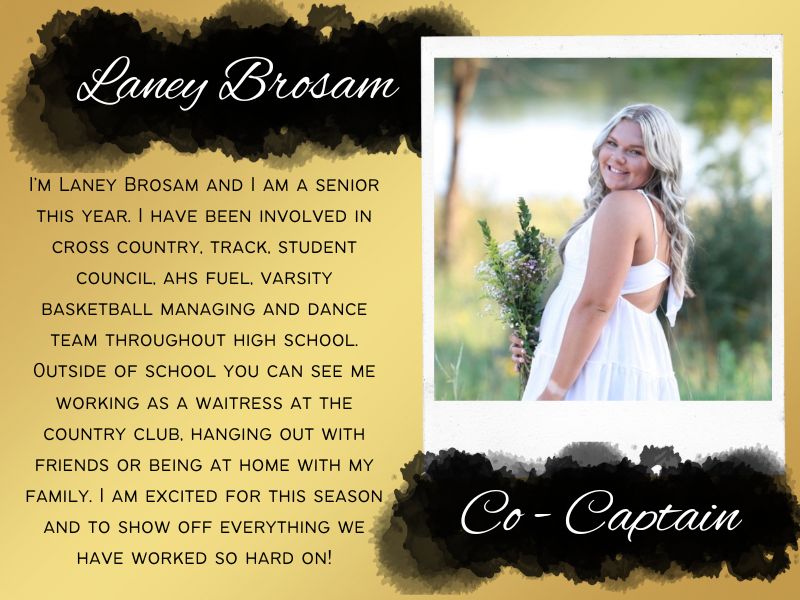 It is now time to introduce your 2022-23 AHS Dance team! Starting with Senior Co Captain; Laney!