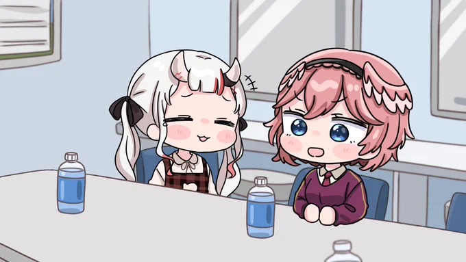 頑張ってルイ姉をご飯に誘うあやめがかわ余すぎる#Luillust #百鬼絵巻 